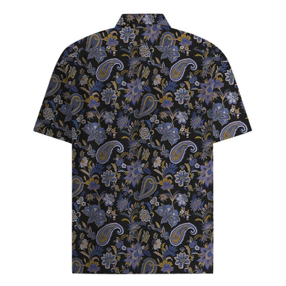 Flower Print Paisley Pattern Short Sleeve Dress Shirt for Men Jonvidesign