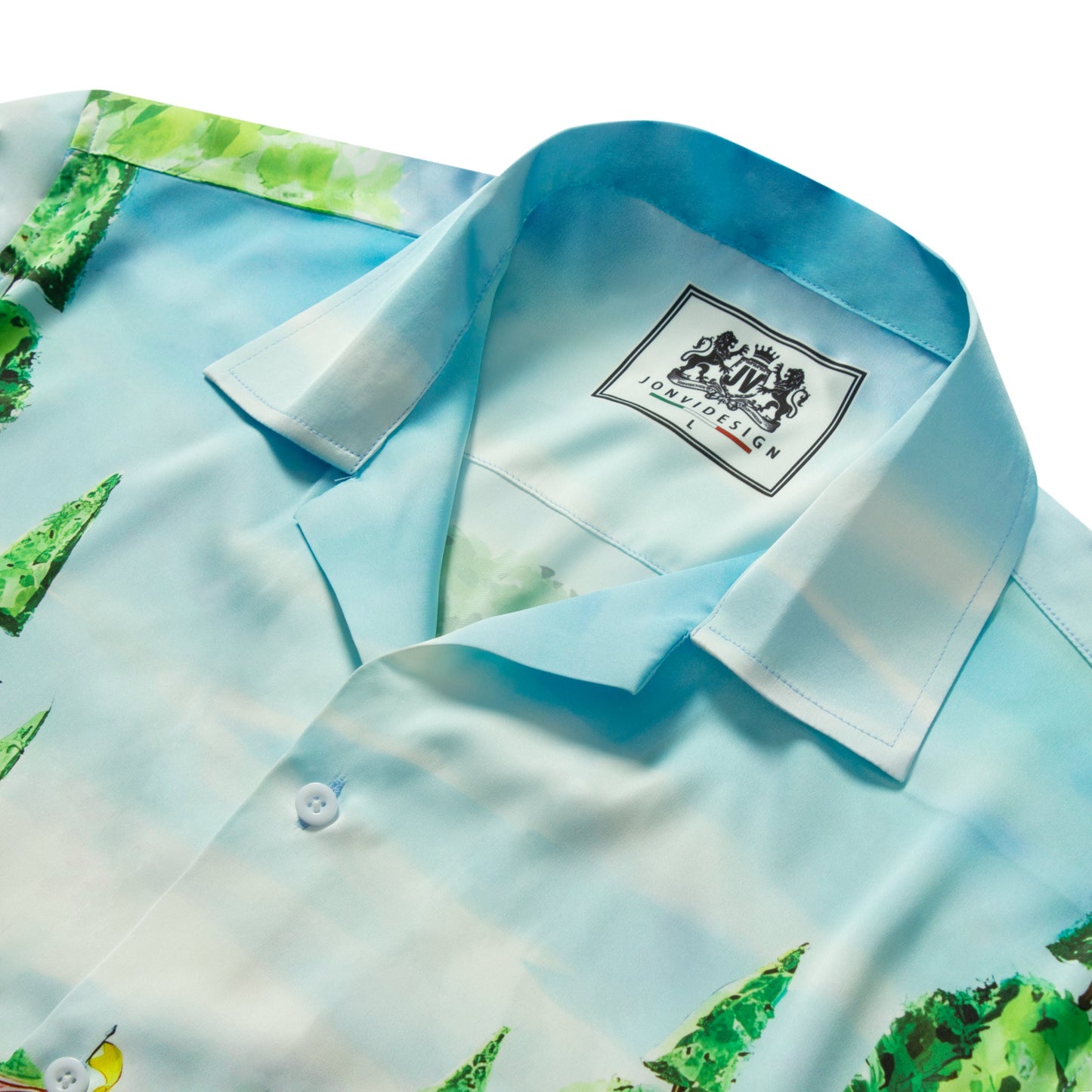 Garden Natural Pattern Short Sleeve Casual Shirt for Men Jonvidesign