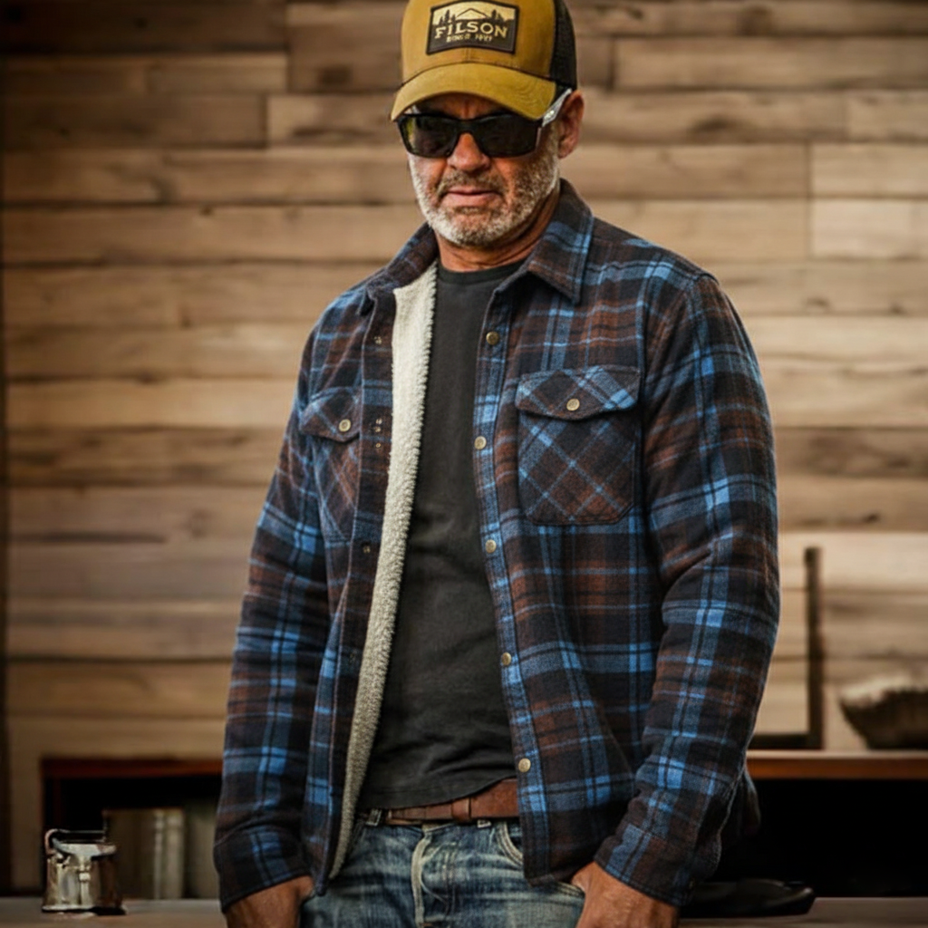 Western Flannel Plaid Button Lumber Jacket