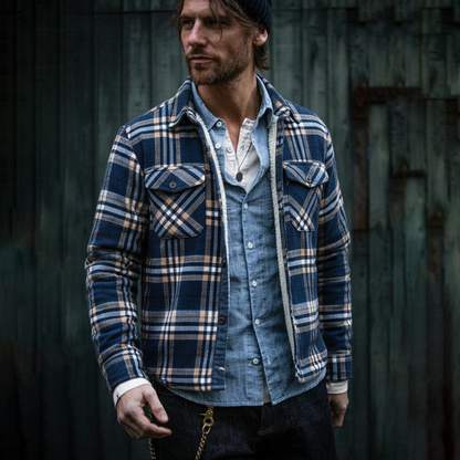 Sherpa Plaid Button Down Flannel Jacket