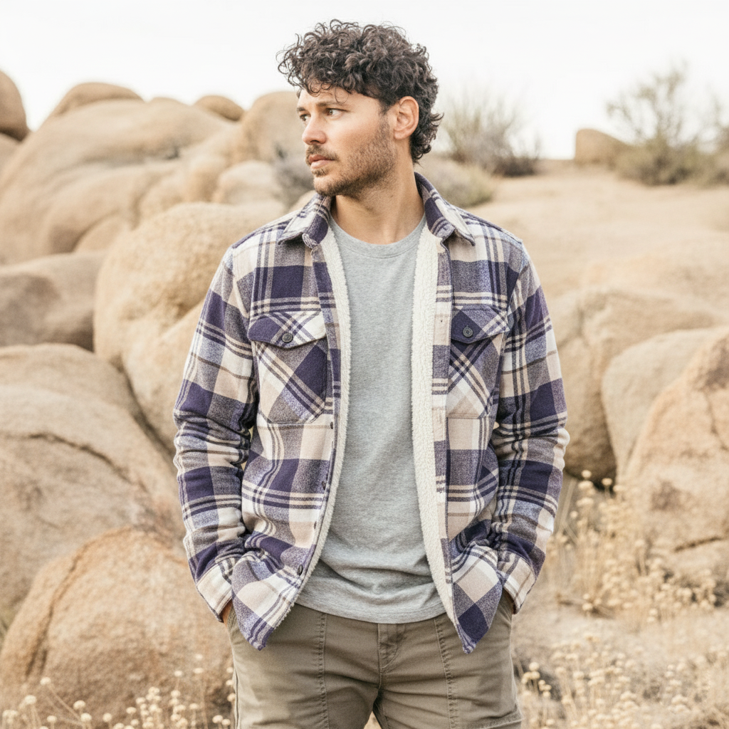 Flannel Plaid Button Shirt Jacket