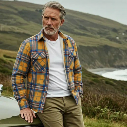 Plaid Button Down Flannel Shirt Jacket