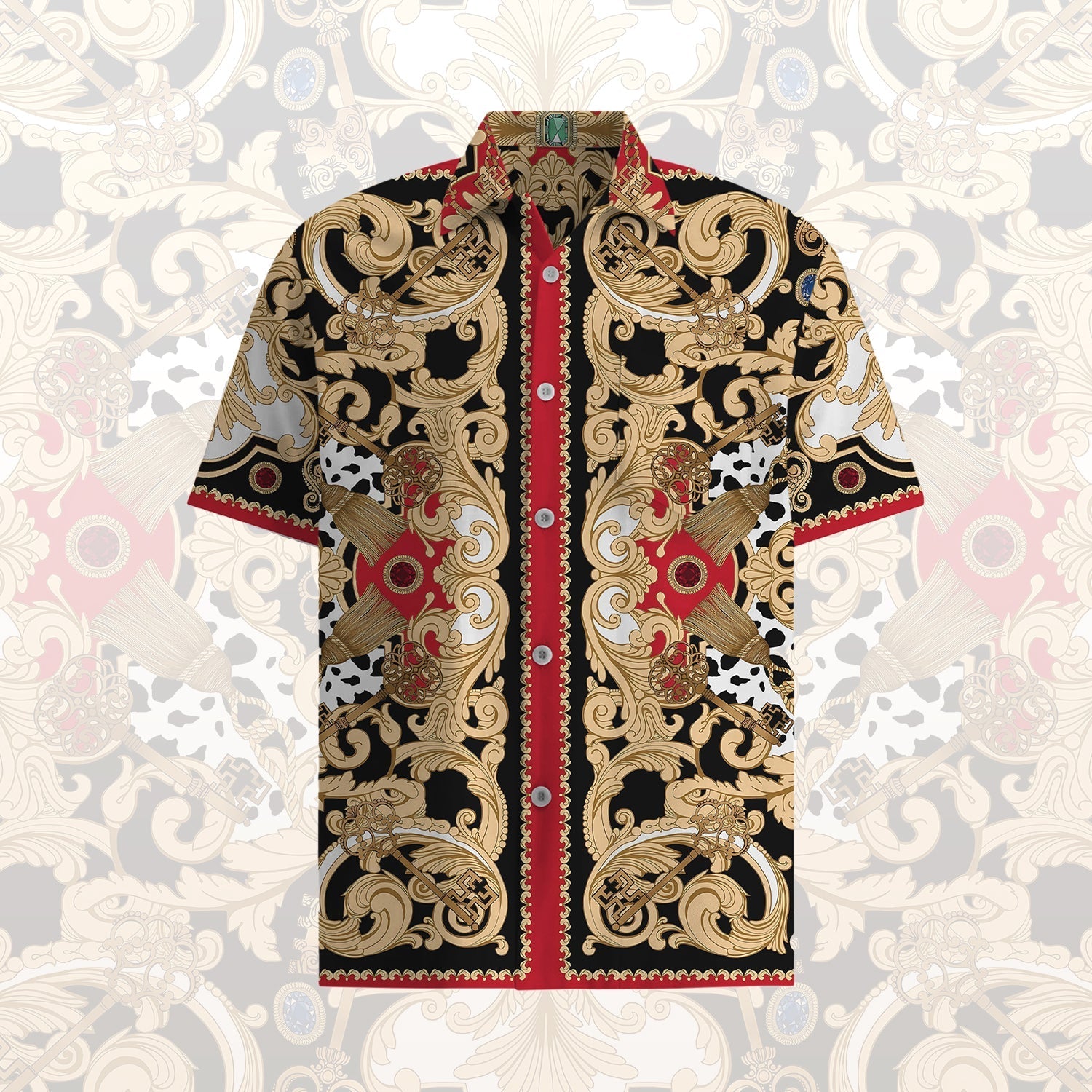 Golden Baroque Short Sleeve Shirt for Men – Jonvidesign