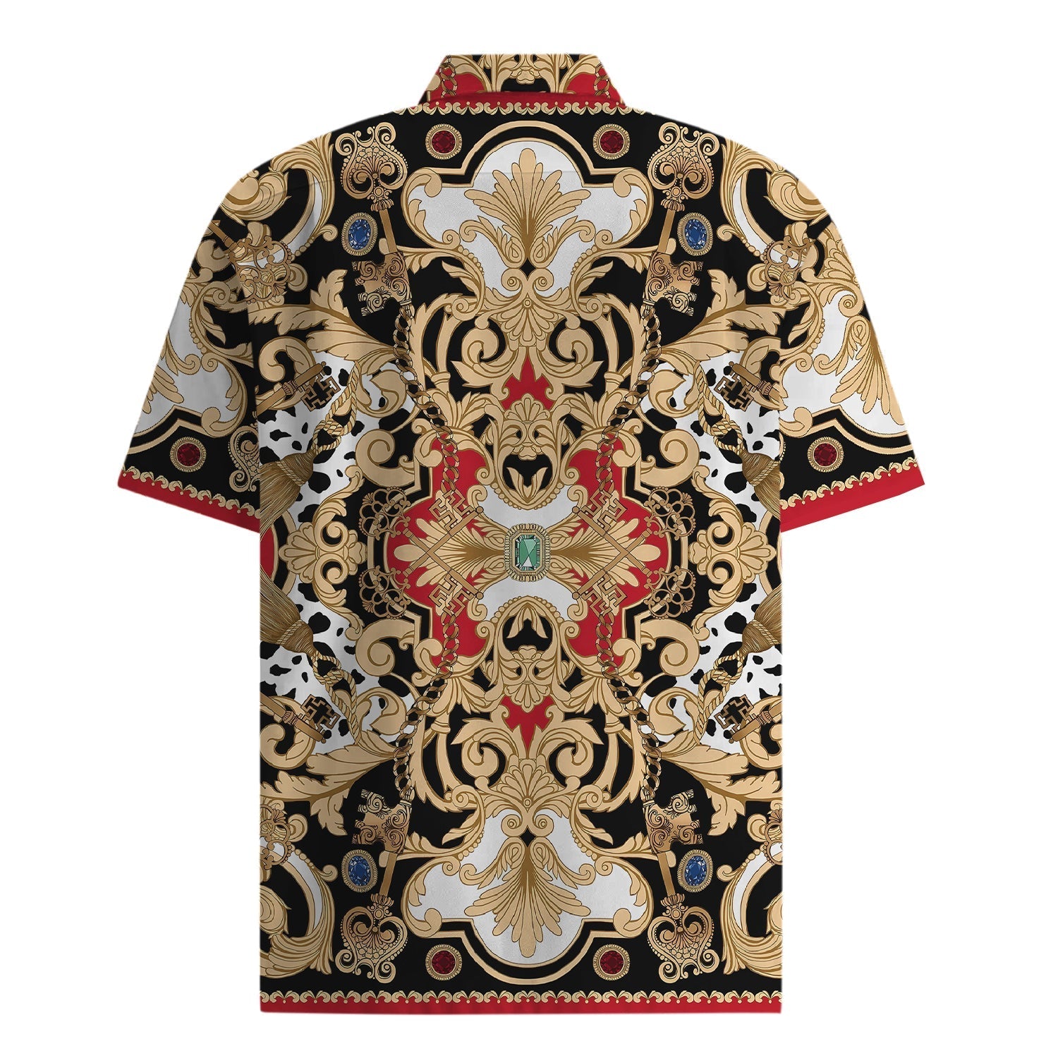 Golden Baroque Short Sleeve Shirt for Men