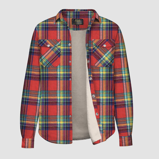 H559 Plaid Button Flannel Jacket