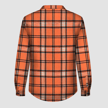 H686 Plaid Button Flannel Jacket