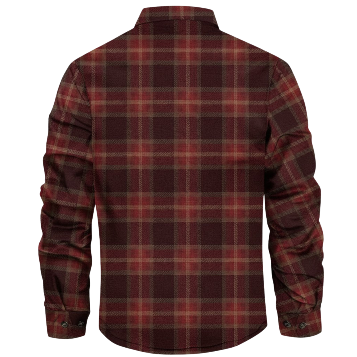 Burgundy Plaid Button Down Flannel Jacket