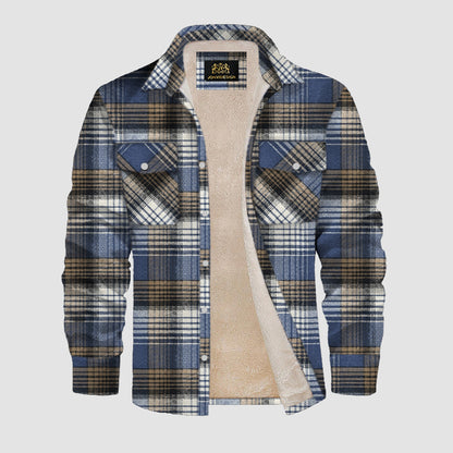 Vintage Denim Blue Plaid Flannel Jacket