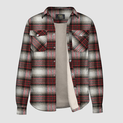 Men's Flannel Shirt Jacket - Fleece Lined Cotton Winter Coat