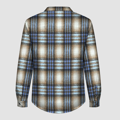 Men's Plaid Button Flannel Jacket K162