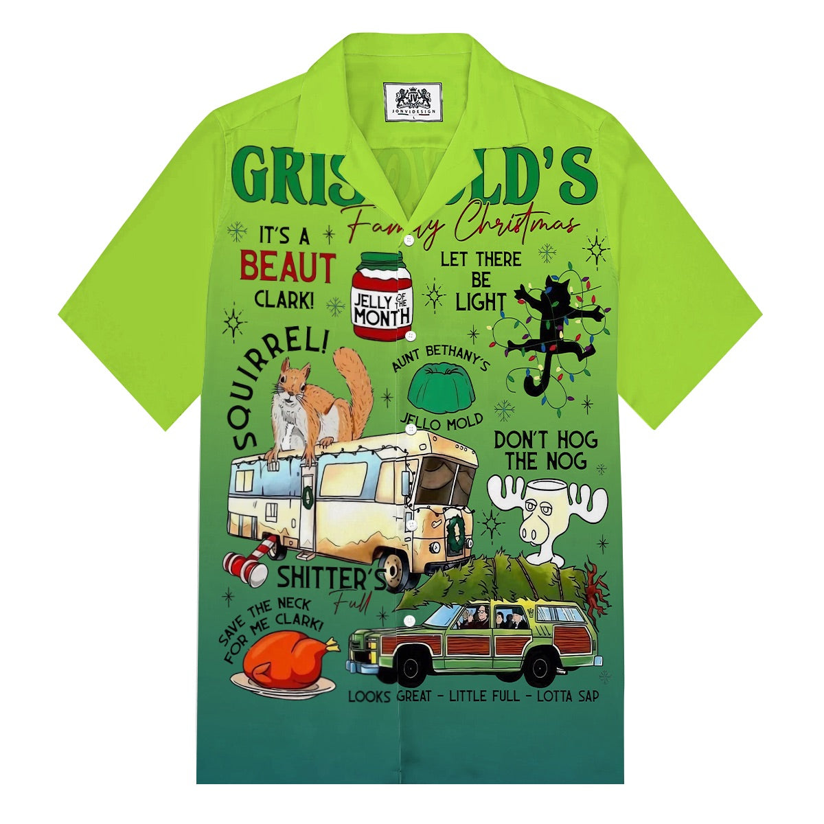 National Lampoon’s Christmas Vacation Retro Camp Collar Short-Sleeve Shirt