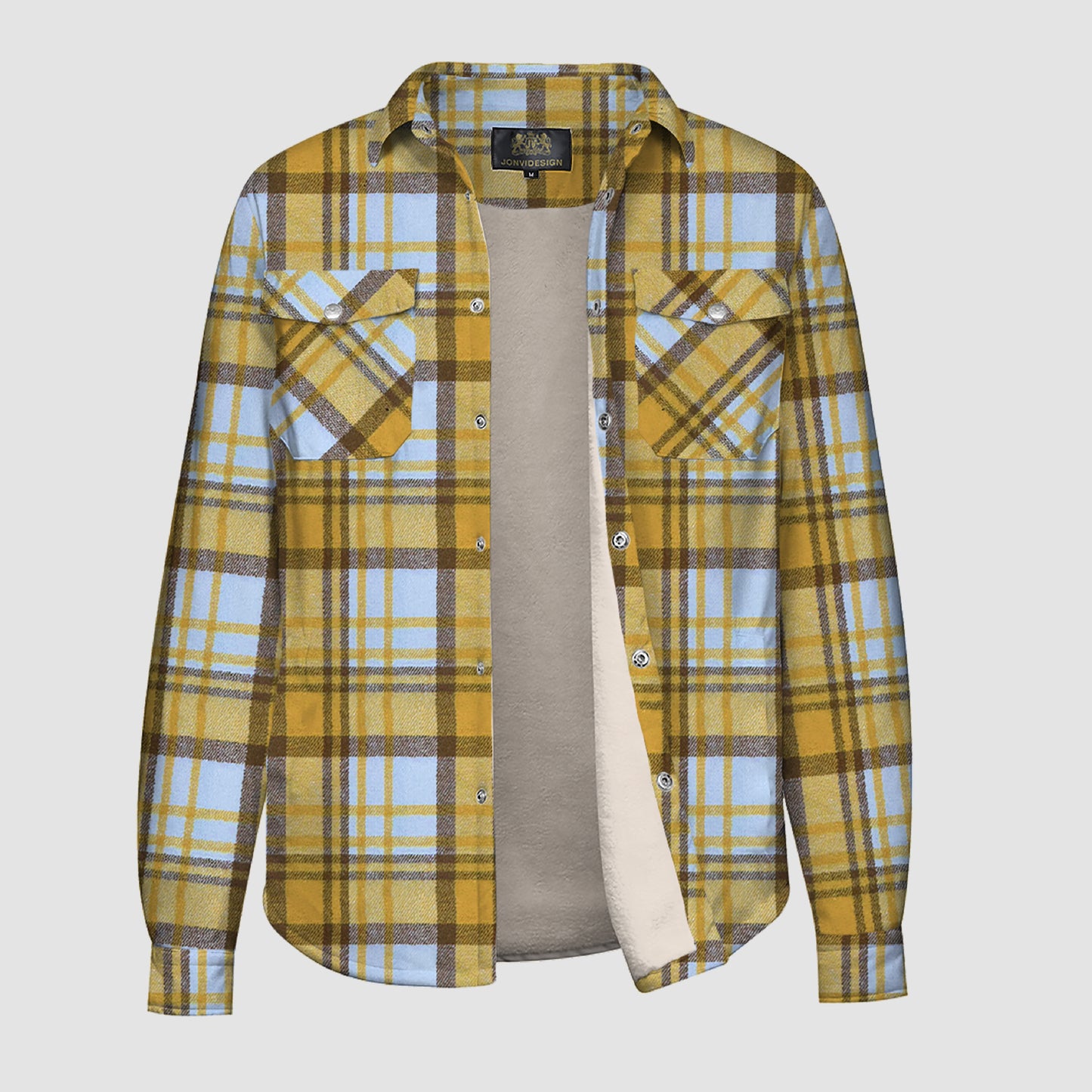 L868 Plaid Button Flannel Jacket