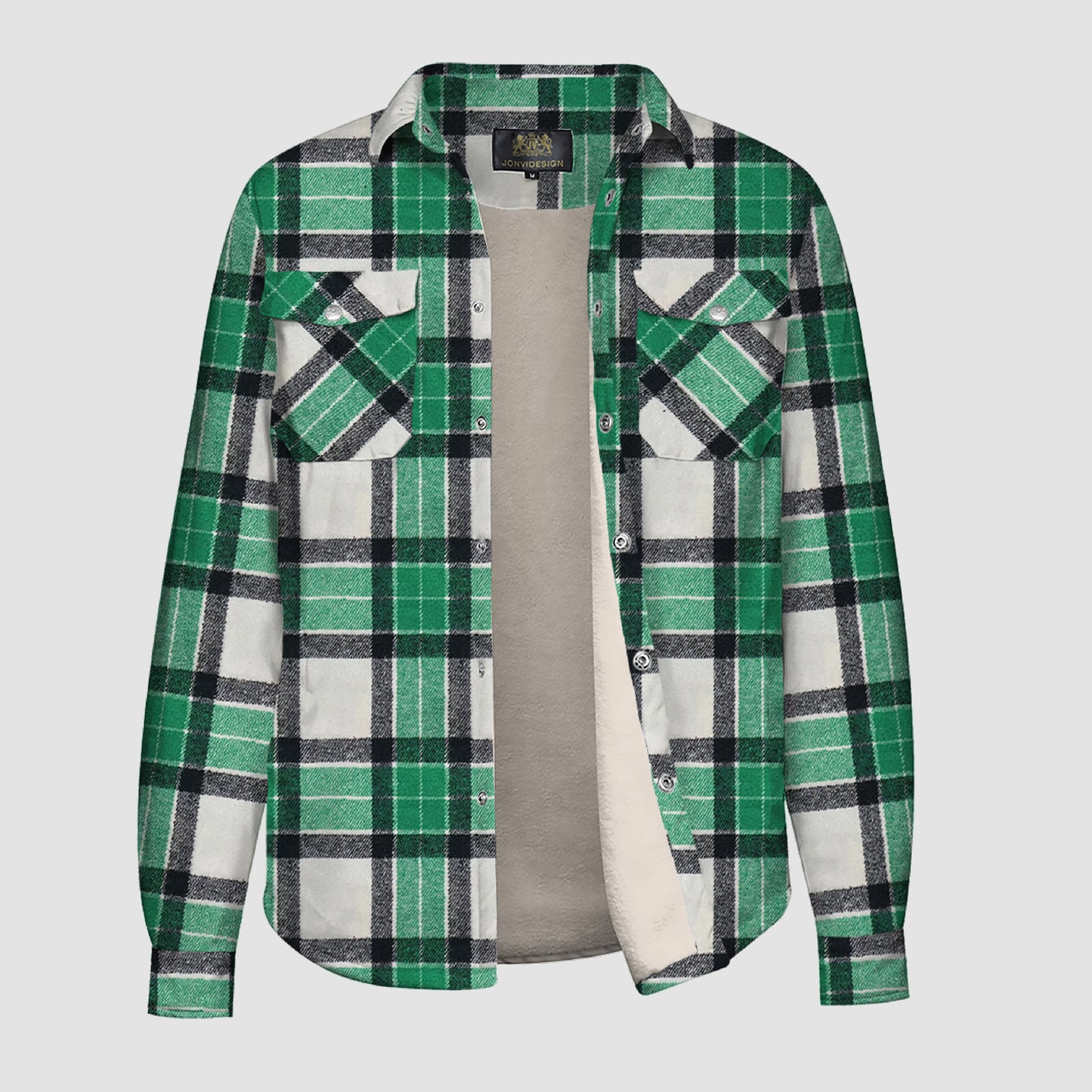 L902 Plaid Button Flannel Jacket