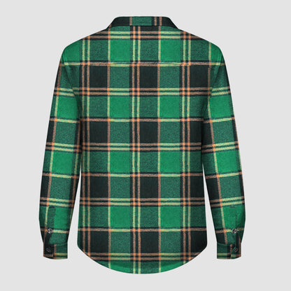 L936 Plaid Button Flannel Jacket