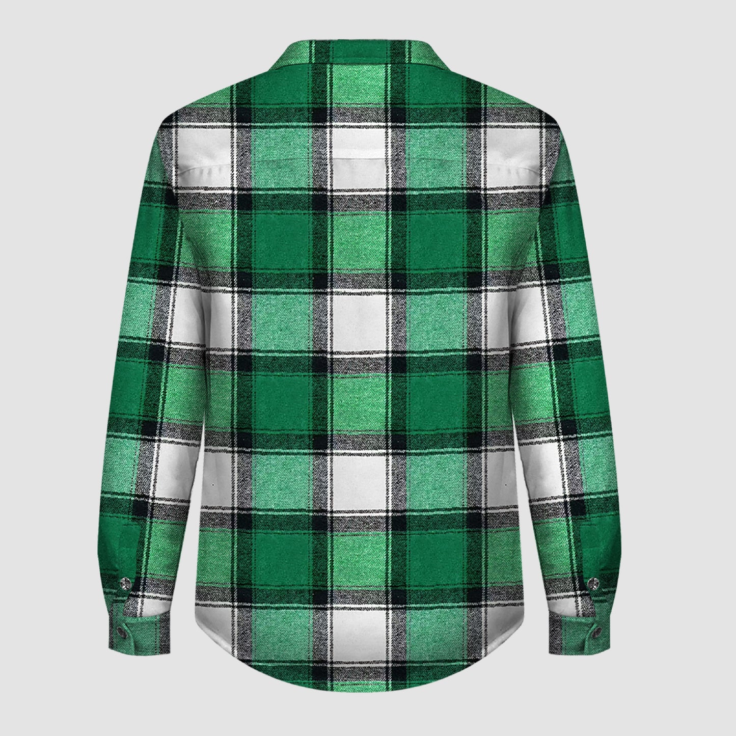 L959 Plaid Button Flannel Jacket