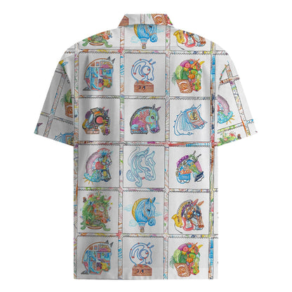 Multi Grid Print Short Sleeve Casual Shirt Jonvidesign