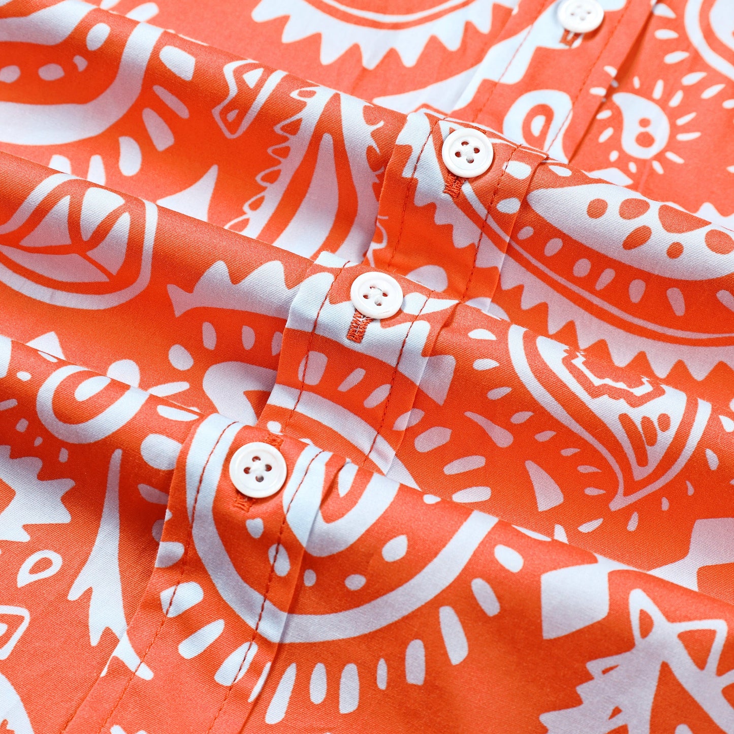 Orange Paisley Print Long Sleeve Shirt Jonvidesign