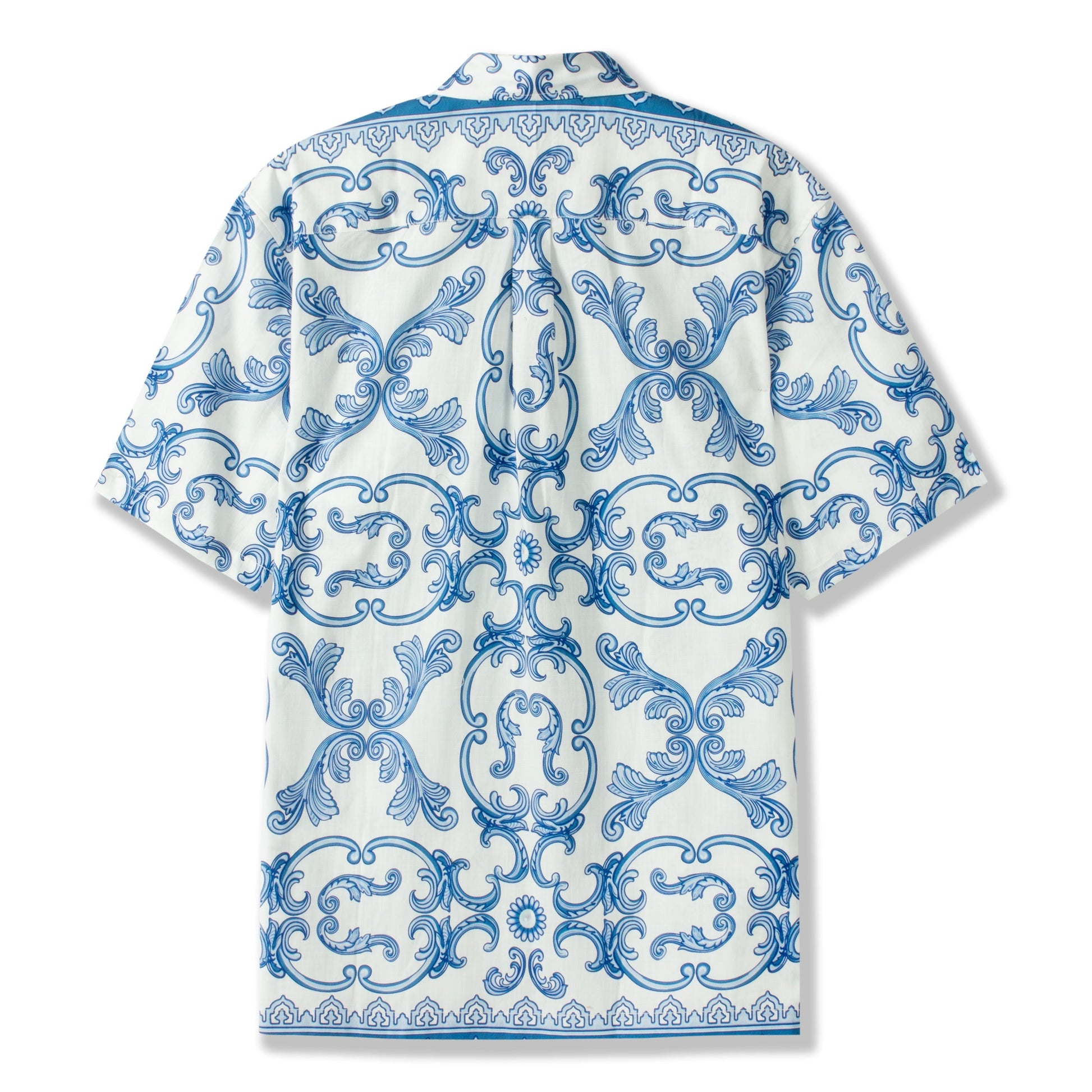 Paisley Design Short Sleeve Shirt for Men in Blue Jonvidesign