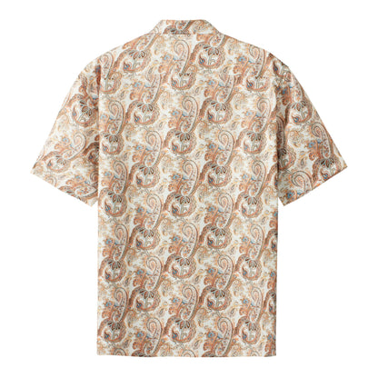 Paisley Pattern Short Sleeve Camp Shirt for Men Jonvidesign