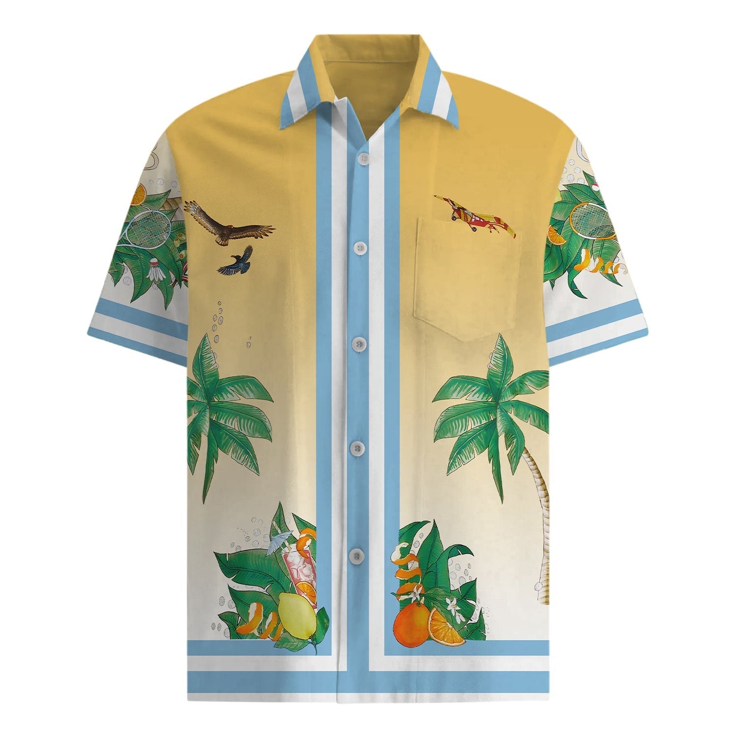 Palm Tree Pattern Short Sleeve Camp Shirt – Jonvidesign