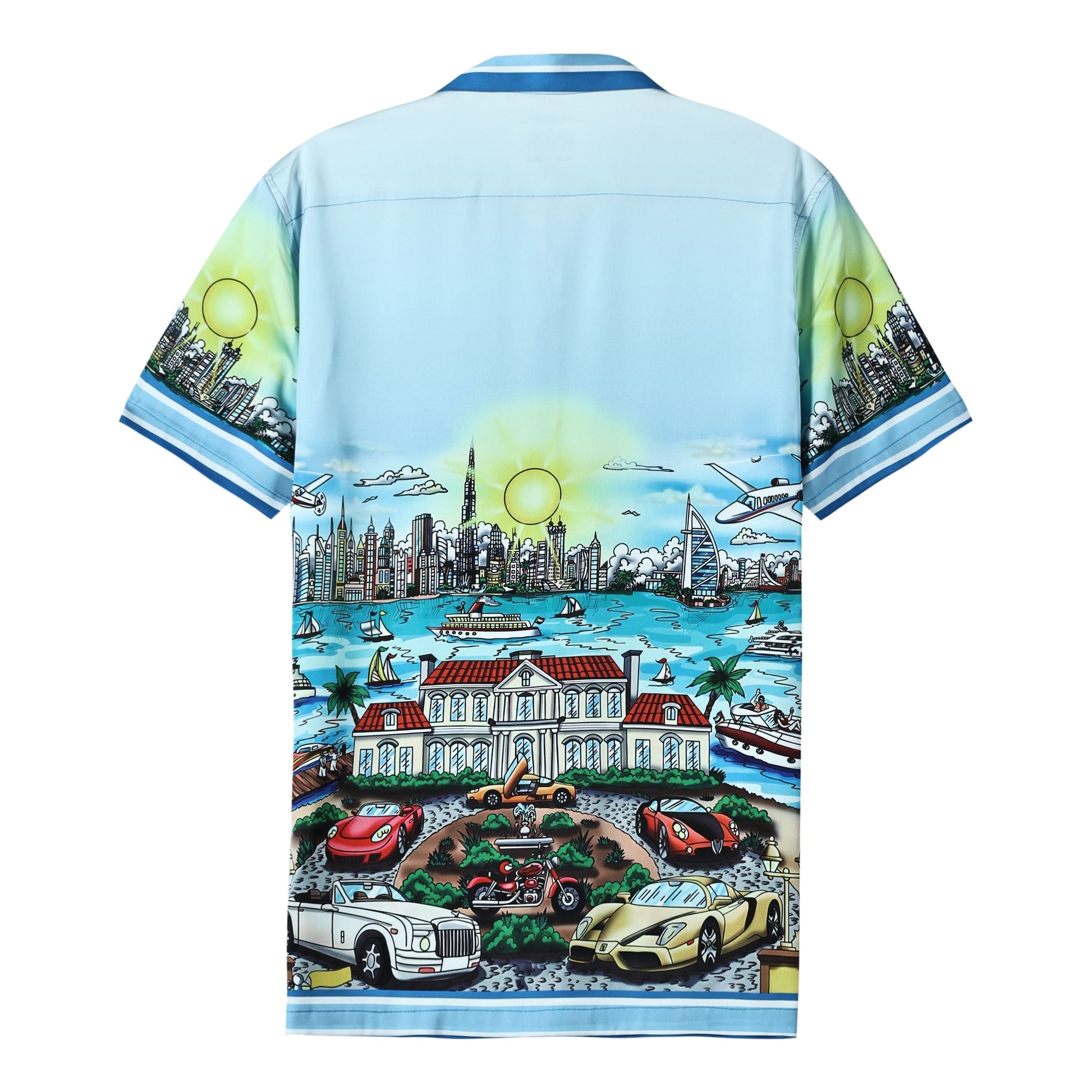 Resort Racing Car Short Sleeve Camp Collar Shirt Jonvidesign