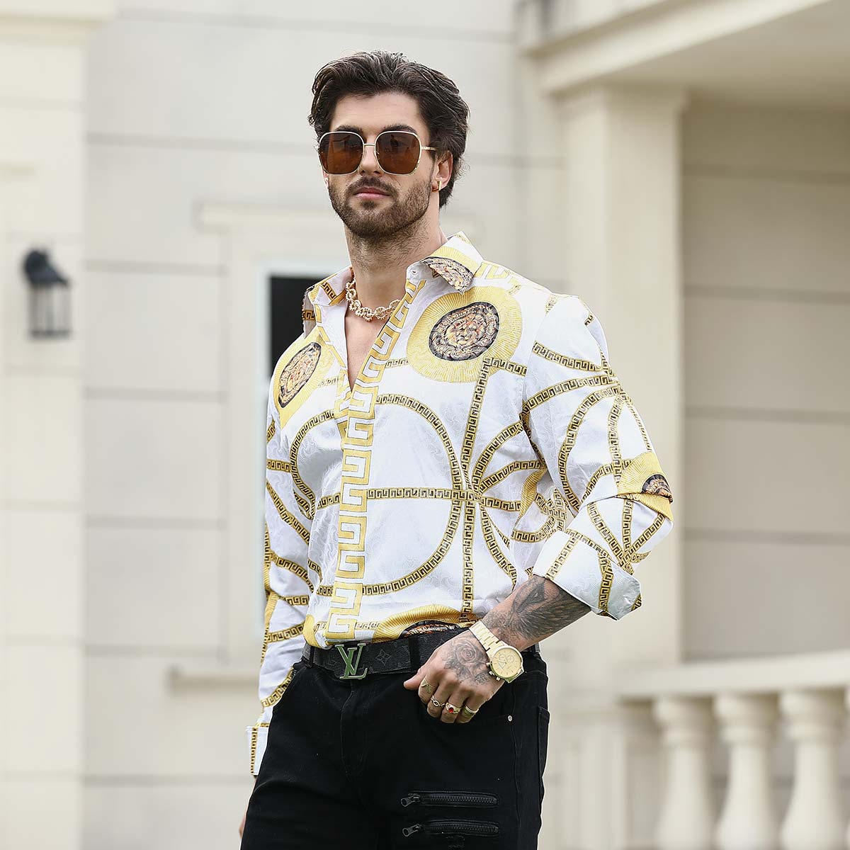 Long Sleeve Metallic Gold Mens Shirt NoxwB Men's Metallic Shiny Long Sleeve Dress Shirt Reflective Slim Long Sleeve Metallic Gold Mens Shirt NoxwB Men's Metallic Shiny Long Sleeve Dress Shirt Reflective Slim