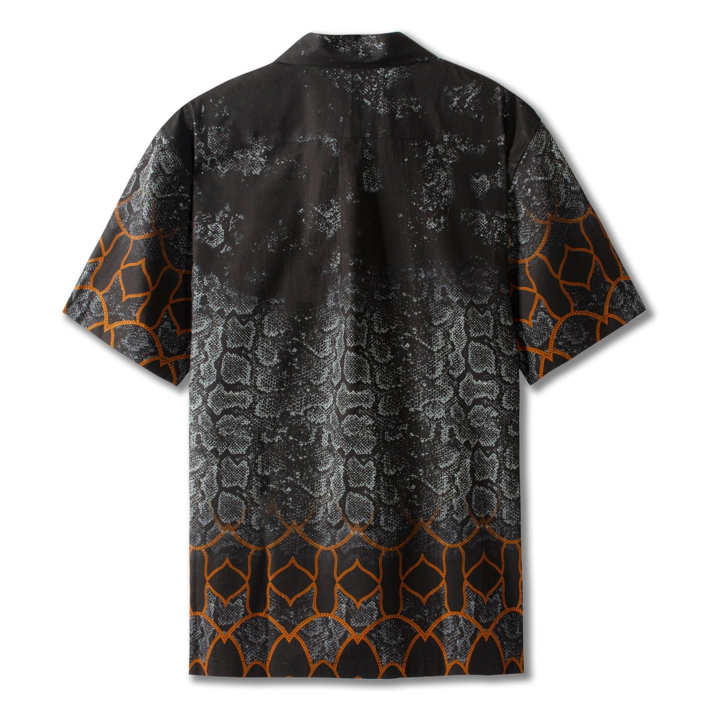 Snakeskin Print Short Sleeve Dress Shirt for Men Jonvidesign
