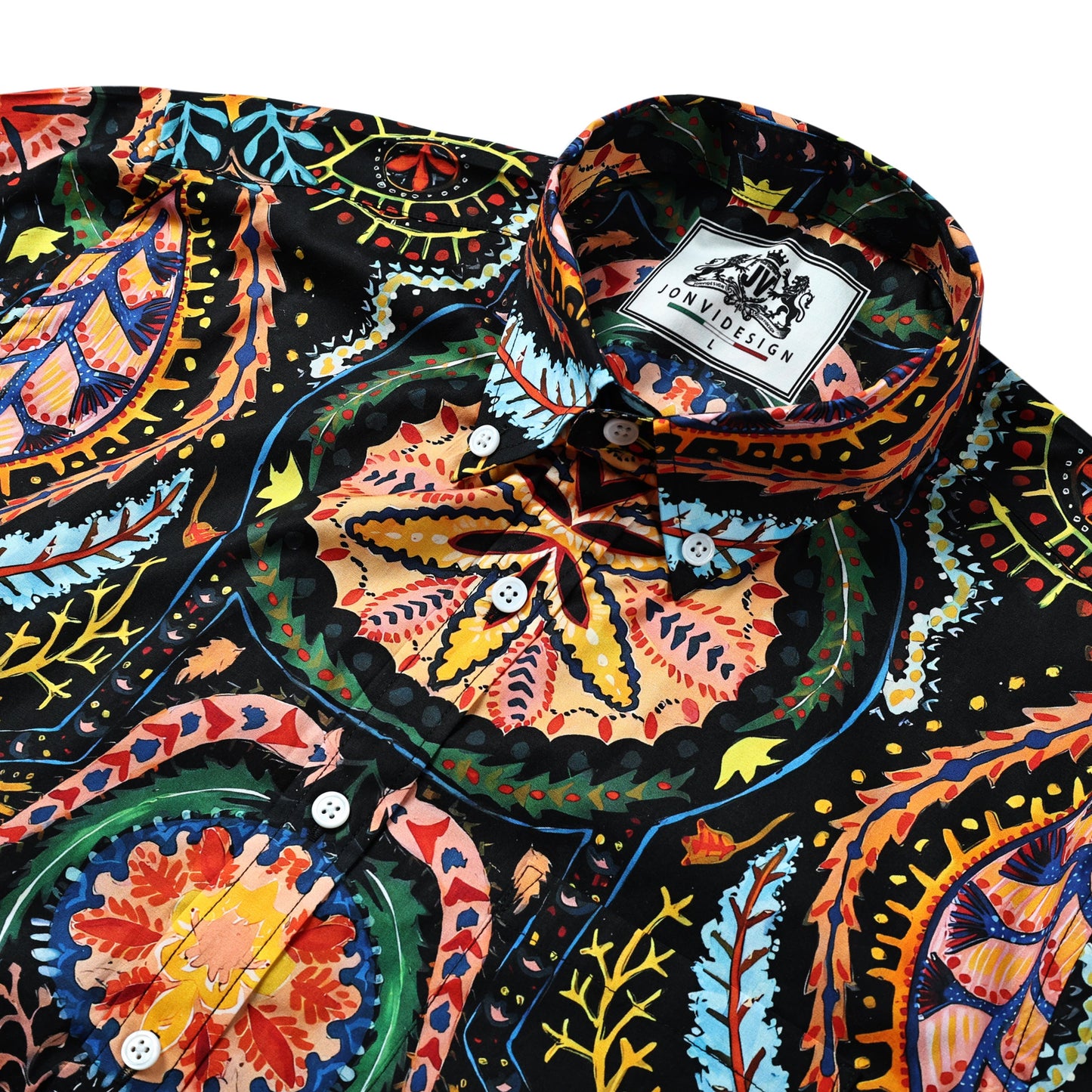 Tribal Floral Print Long Sleeve Shirt Jonvidesign