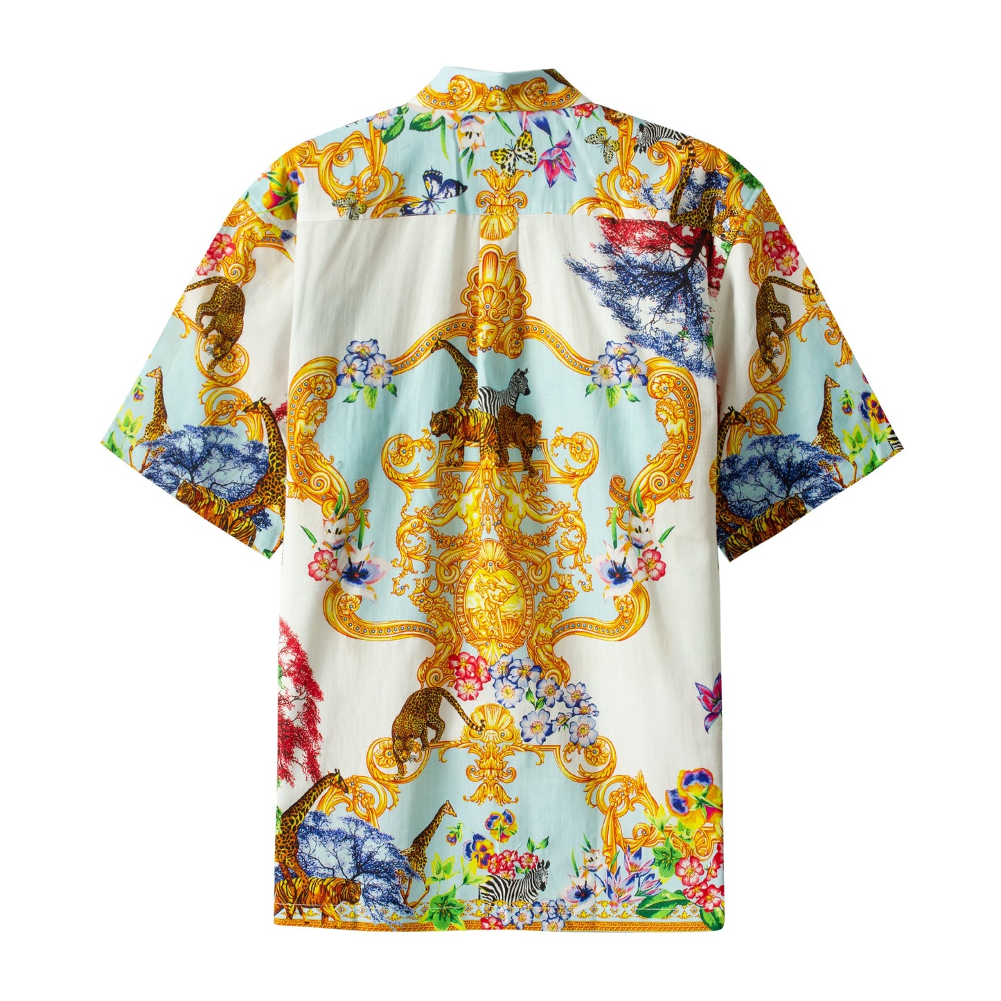 Tropical Baroque Floral Pattern Short Sleeve Shirt Jonvidesign