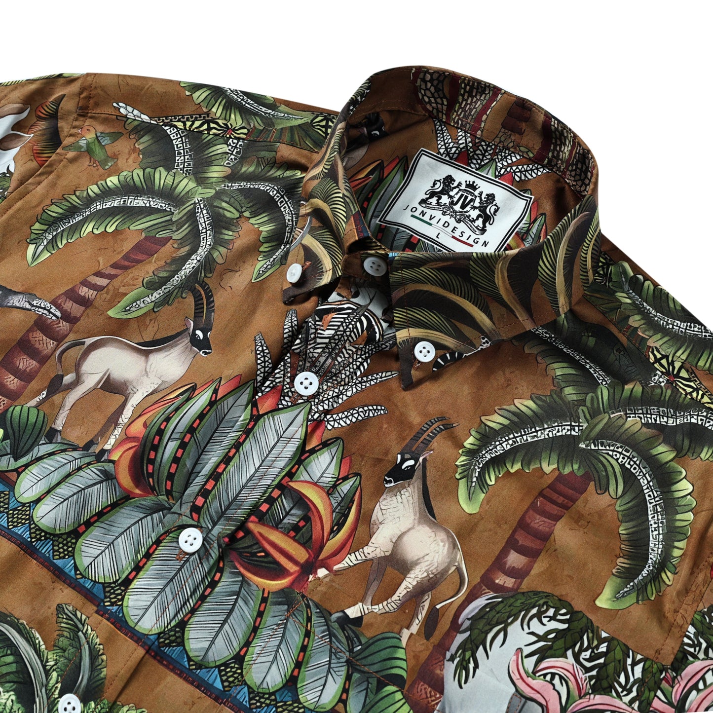 Tropical Wild Animal Print Shirt Jonvidesign