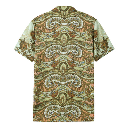 Vintage Floral Pattern Short Sleeve Camp Collar Casual Shirt Jonvidesign