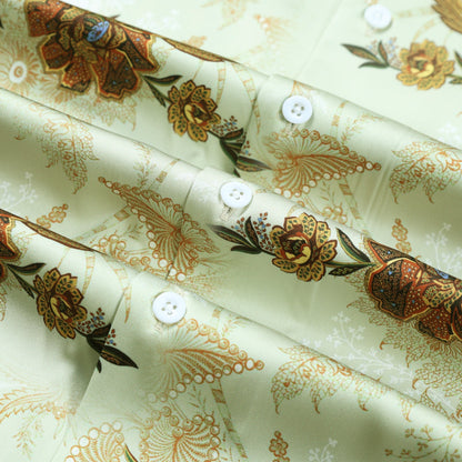 Vintage Floral Pattern Short Sleeve Camp Collar Casual Shirt Jonvidesign
