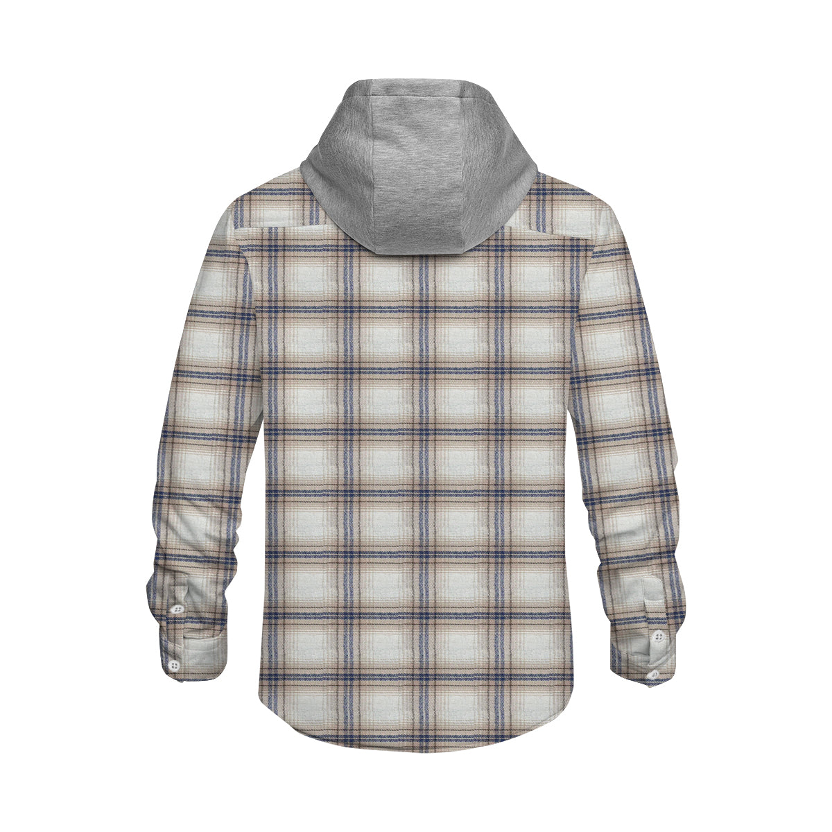 Plaid Long Sleeve Hooded Shirts For Men