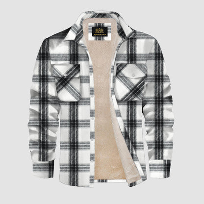 Black And White Check Flannel Jacket