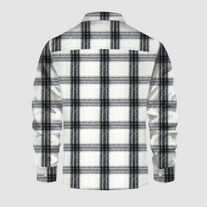 Black And White Check Flannel Jacket