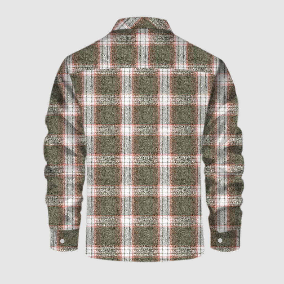 Flannel Plaid Button-Down Long Sleeve Shirt Jacket