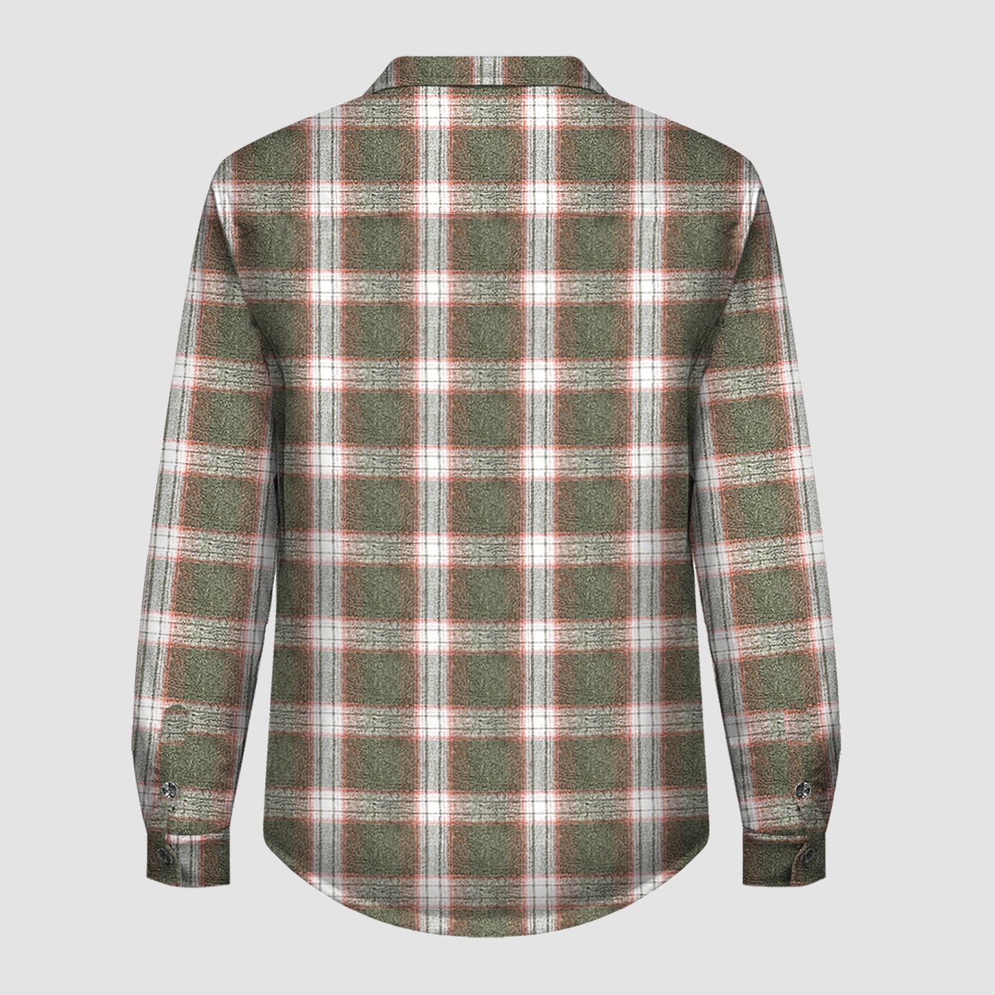 Flannel Plaid Button-Down Long Sleeve Shirt Jacket