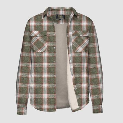 Flannel Plaid Button-Down Long Sleeve Shirt Jacket