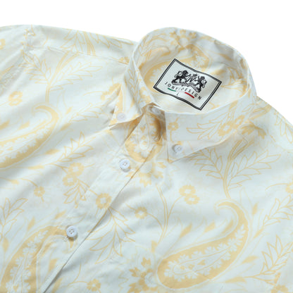 Yellow Paisley Button Down Shirt Jonvidesign