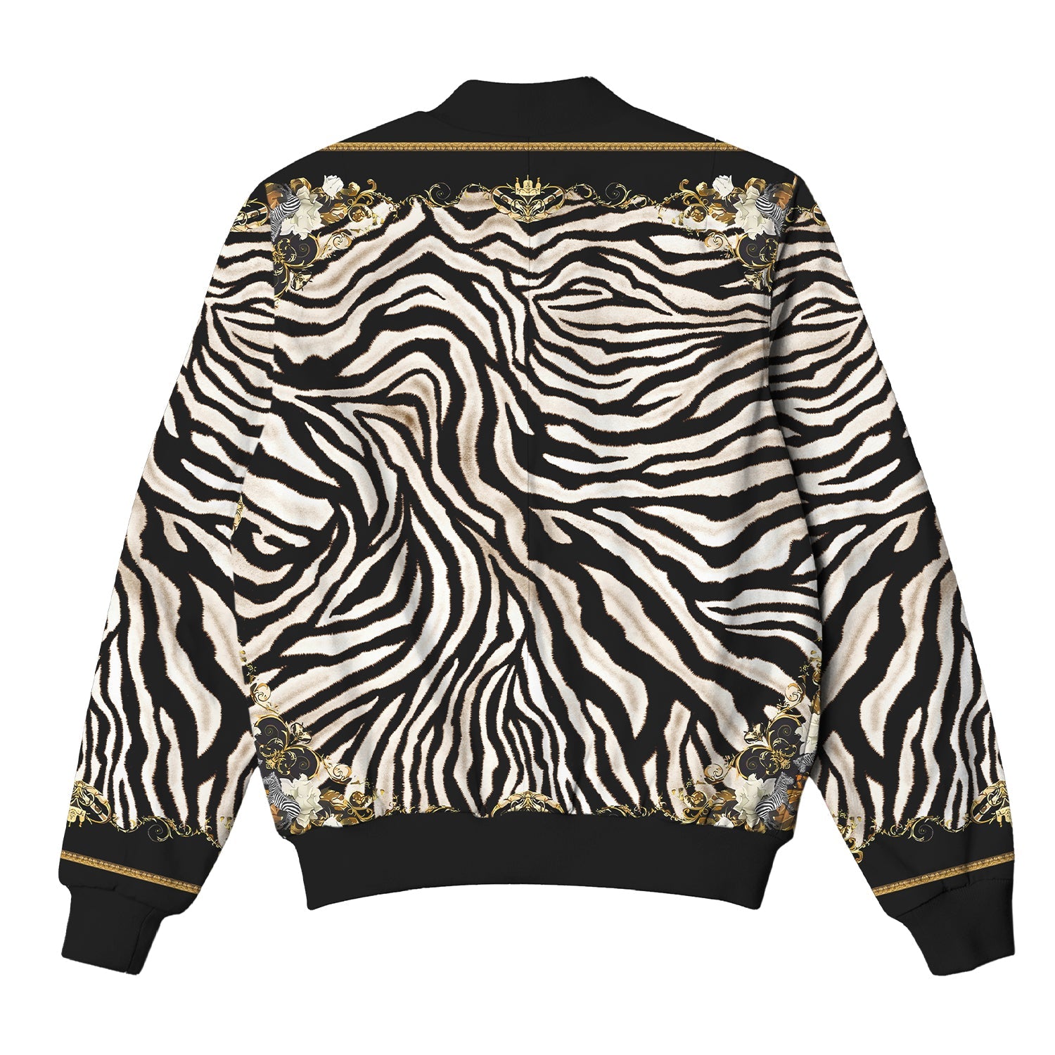 Zebra Pattern Bomber Jacket