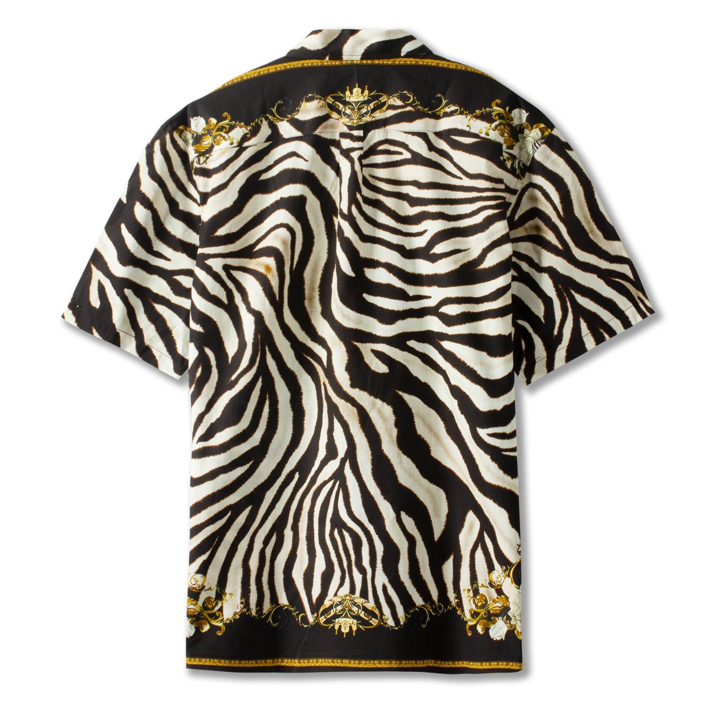 Zebra Print Short Sleeve Dress Shirt for Men Jonvidesign
