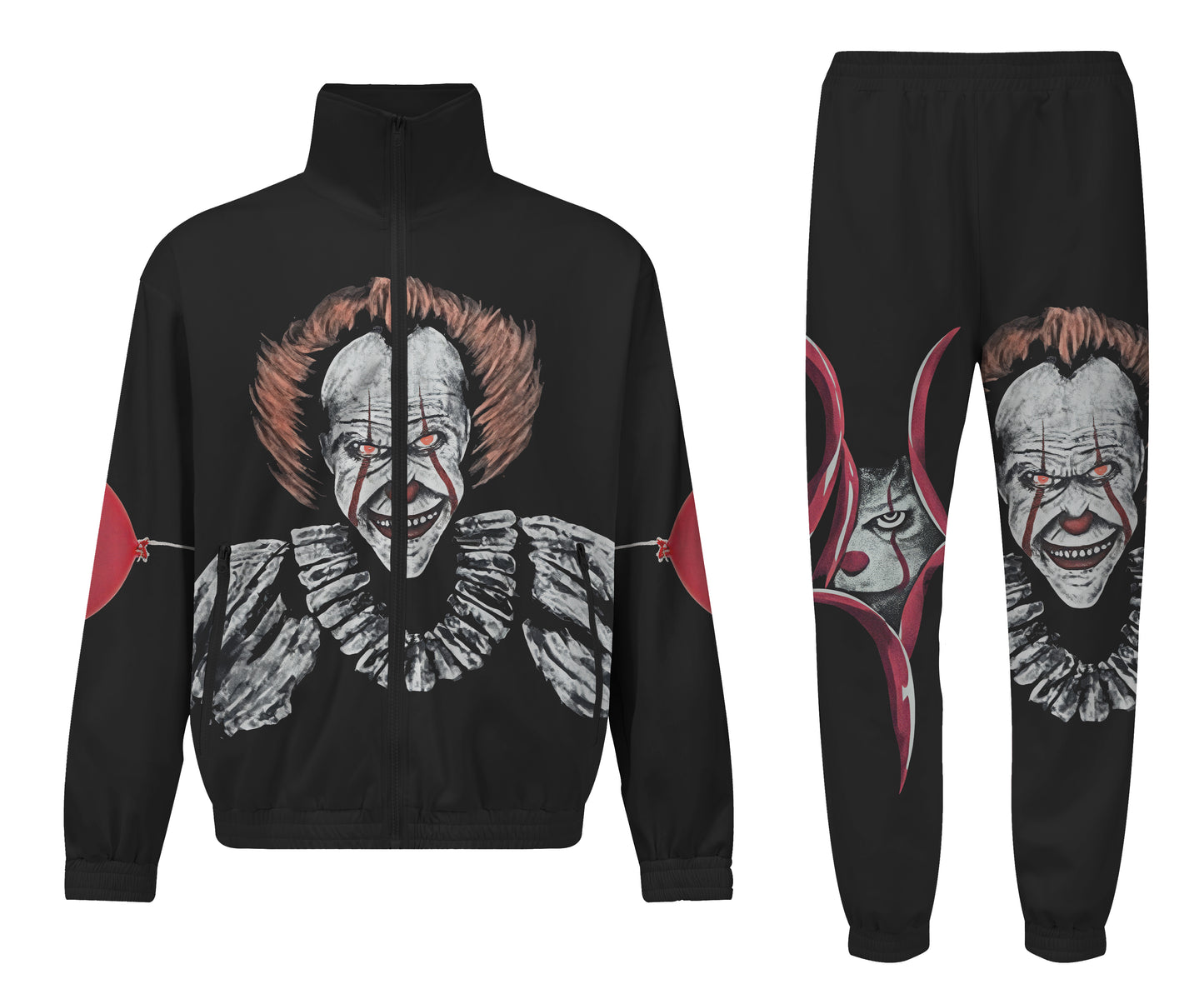 Halloween Clown Print Elastic Waist Sports Sweatshirt Pants