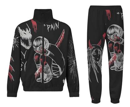 Devil Print  Zip Up Track Suit Top