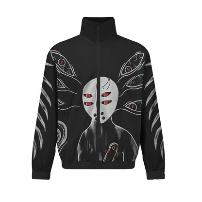 Anime Figure&Eye Graphic Print Zip Up Track Suit Top