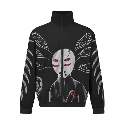 Anime Figure&Eye Graphic Print Zip Up Track Suit Top