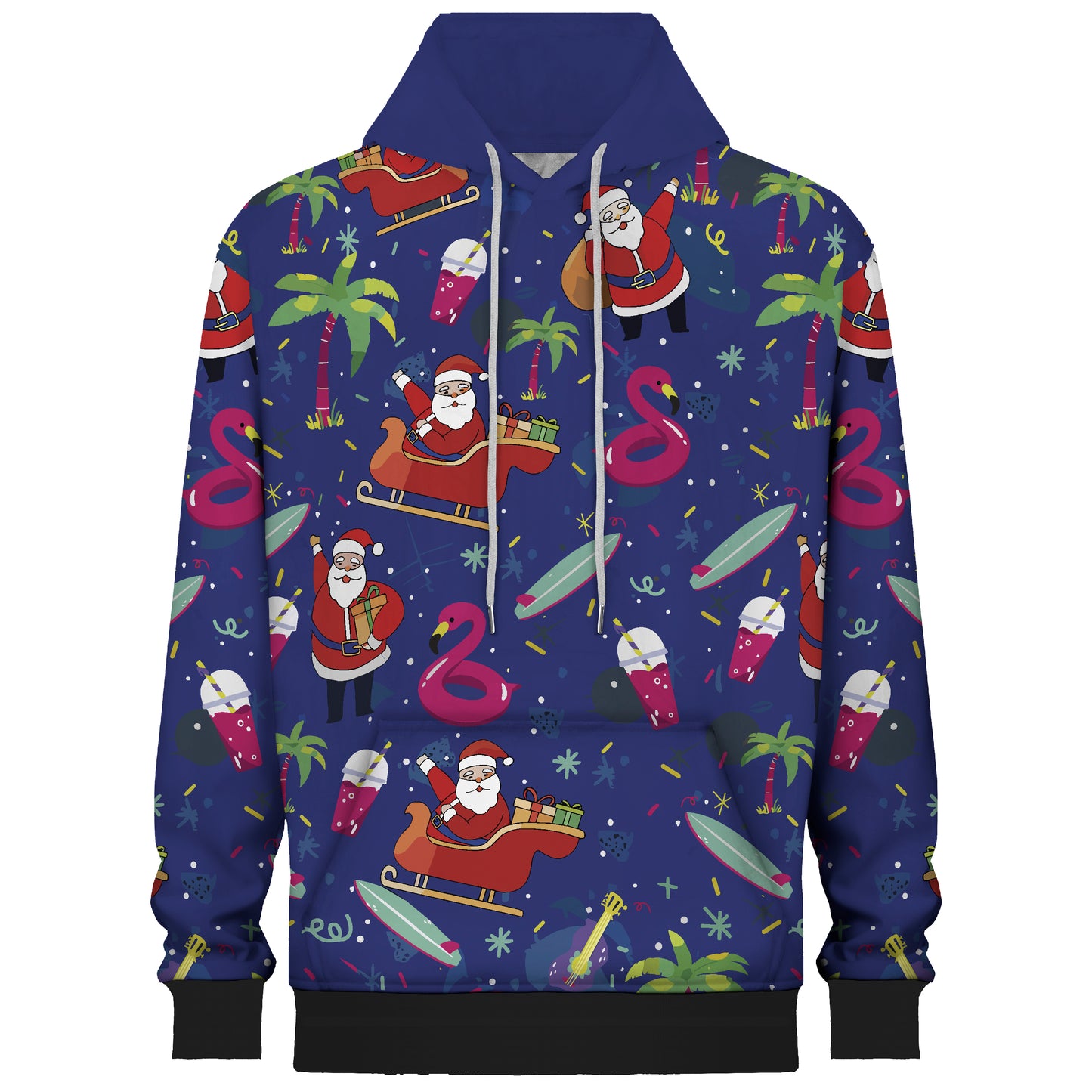 Christmas Purple Print Hooded Sweatshirt