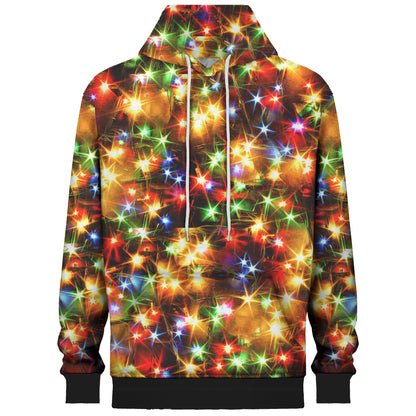 Christmas Star Glitter Print Hooded Sweatshirt