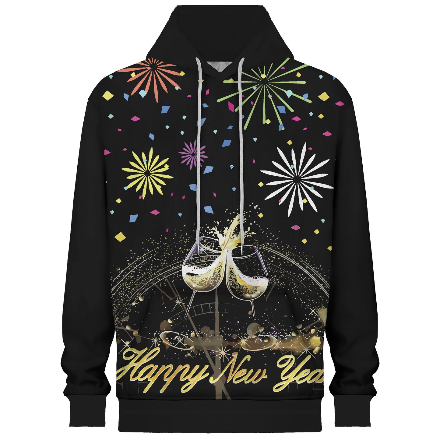 Fireworks Print Hooded Sweatshirt