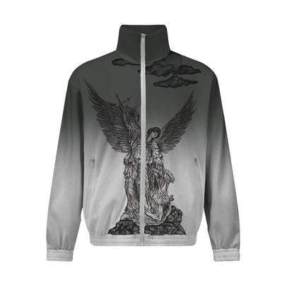 Victory Goddess Casual Street Graffiti Print Zip Up Track Suit Top