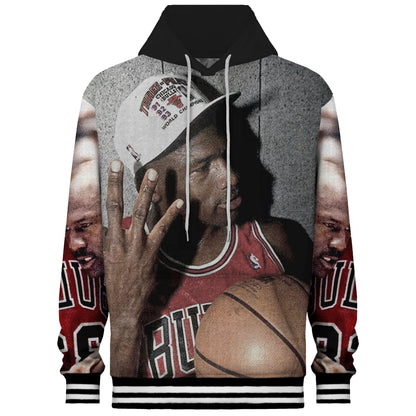 No. 23 basketball Print Hooded Sweatshirt